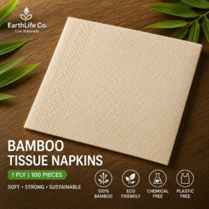 EarthLife Co. Bamboo Tissue Napkins | 1 Ply | 100 Pulls | Eco-Friendly